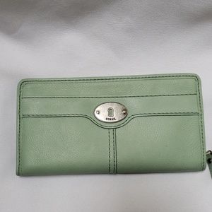 Sea Foam Green Fossil Wallet